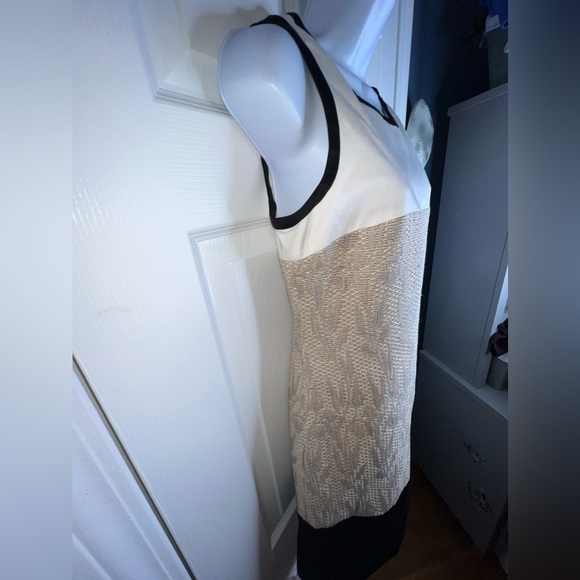 Karen Millen US 6 UK 10 Beige Black Colorblock Shift Cocktail Dress S - Picture 13 of 16